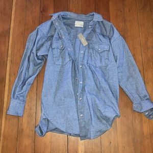 Blue Button Up Top